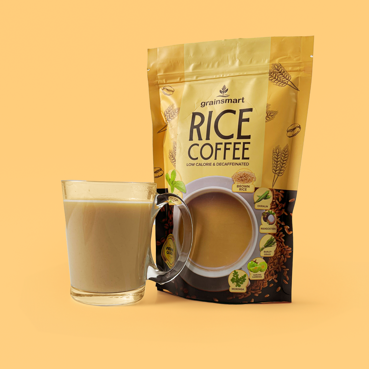 Brown Rice Coffee Low Calorie & Decaffeinated