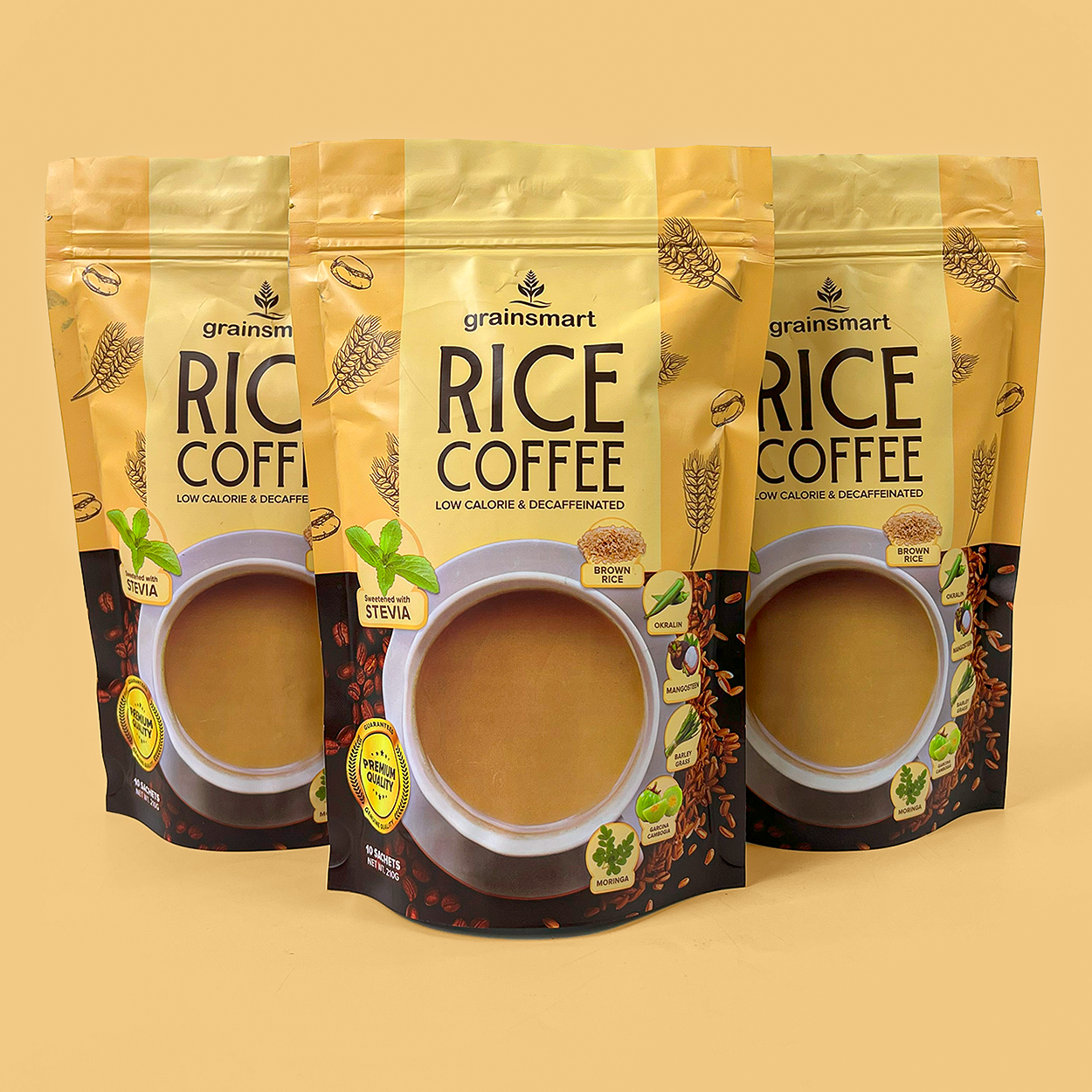 Brown Rice Coffee Low Calorie & Decaffeinated