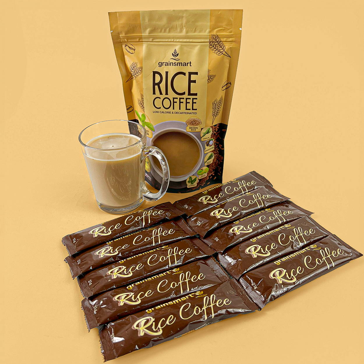 Brown Rice Coffee Low Calorie & Decaffeinated