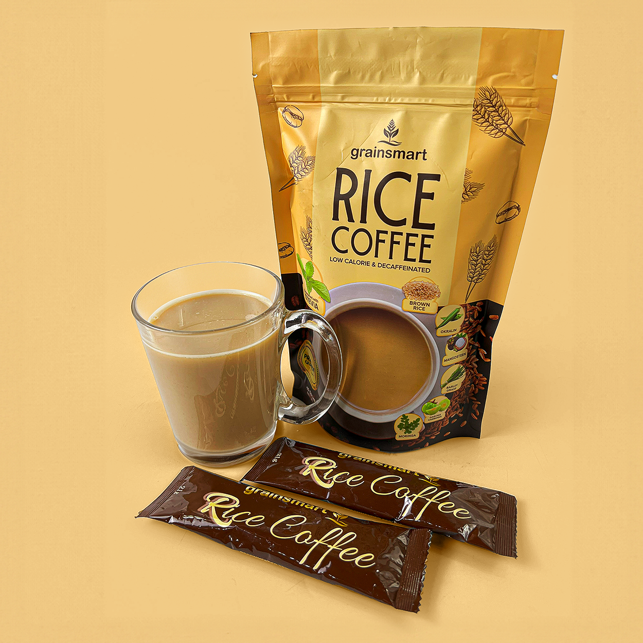 Brown Rice Coffee Low Calorie & Decaffeinated